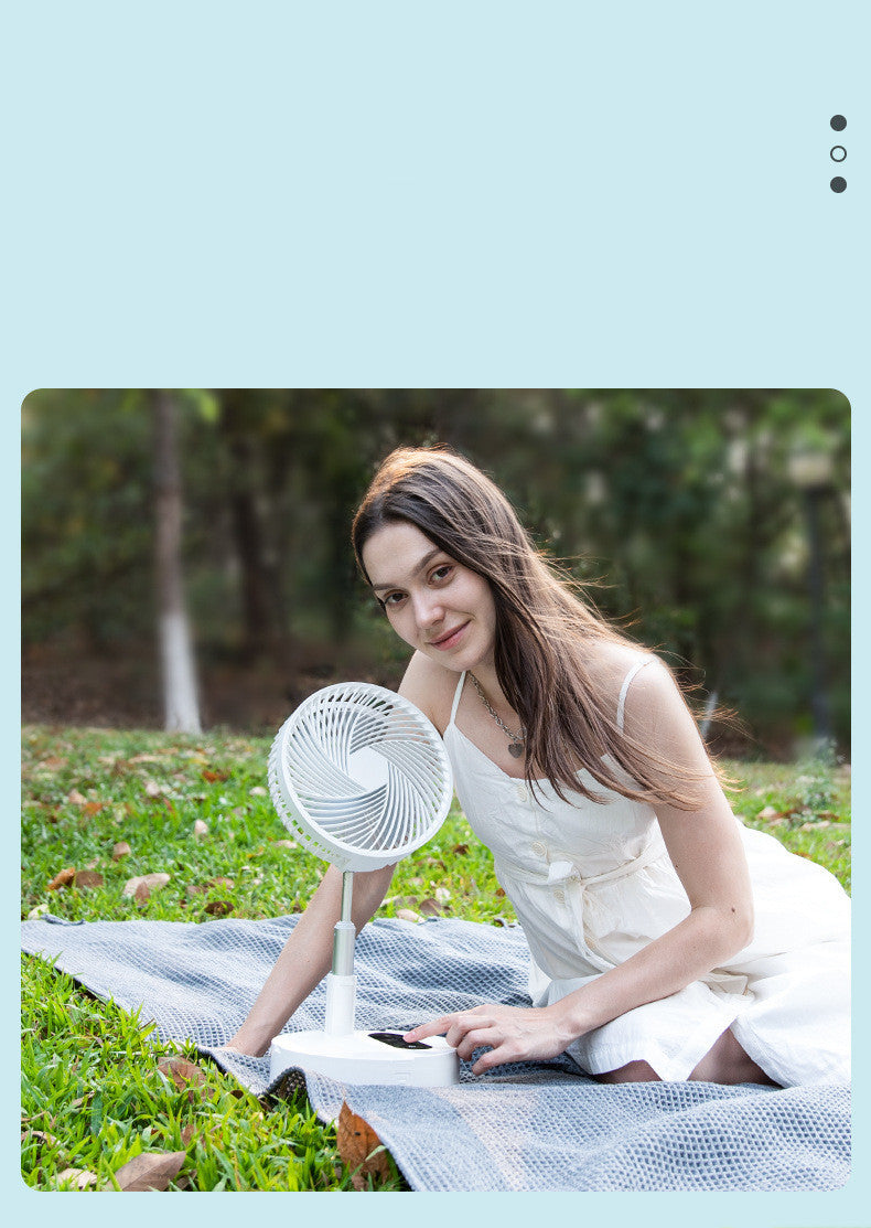 USB Charging Portable Folding Fan with Remote Control and 3-Speed Settings